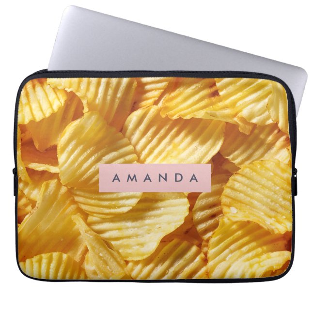 Personalized Crispy Potato Chip Design Laptop Sleeve (Voorkant)