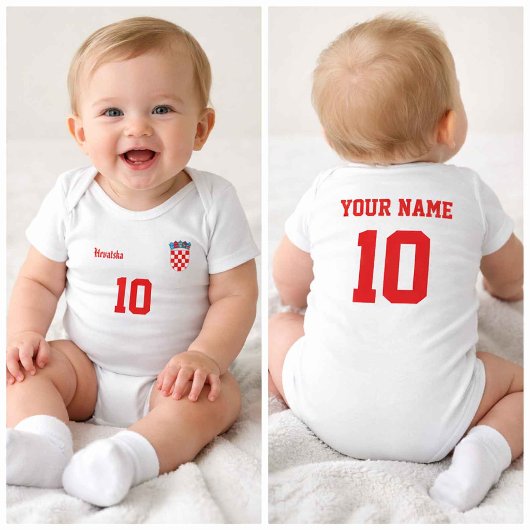 Personalized Croatia Baby Bodysuit