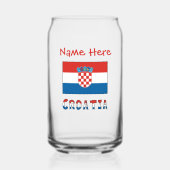 Personalized Croatia Flag  Blikvorm Glas (Voorkant)