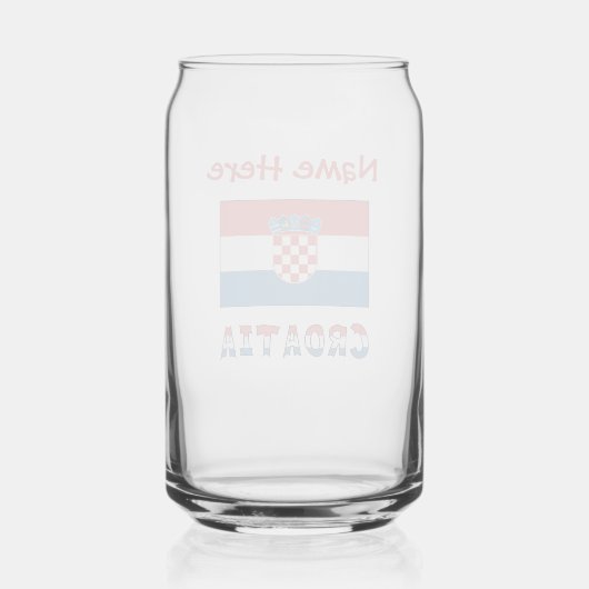 Personalized Croatia Flag  Blikvorm Glas (Achterkant)