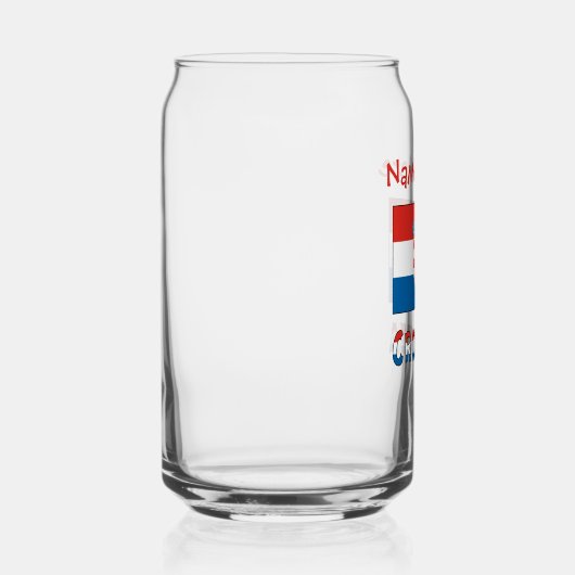Personalized Croatia Flag Blikvorm Glas (Rechts)