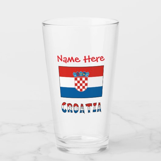 Personalized Croatia Flag  Glas (Voorkant)