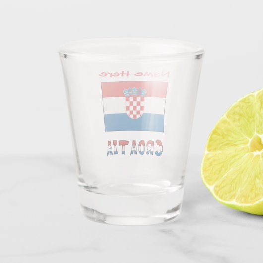 Personalized Croatia Flag Shot Glas (Achterkant)