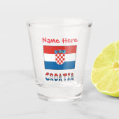 Personalized Croatia Flag  Shot Glas (Voorkant)