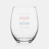 Personalized Croatia Flag  Wijnglas Zonder Voet (Achterkant)