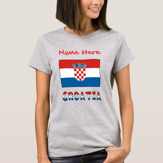 Personalized Croatia Flag Women's T-shirt (Voorkant)
