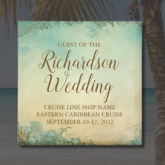 Personalized Cruise Wedding Guest Keepsake Magneet