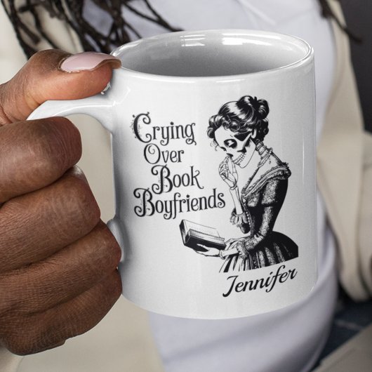 Personalized Crying Over Book Boyfriends Bookworms Koffiemok