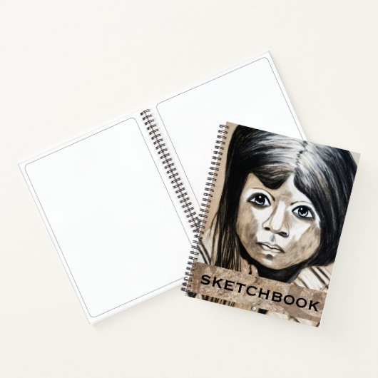 Personalized Cubism Charcoal Portrait Sketchbook Notitieboek (Binnen)
