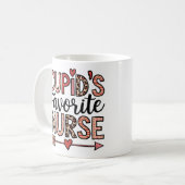 Personalized Cupid's Favorite Nurse Mug Koffiemok (Voorkant links)