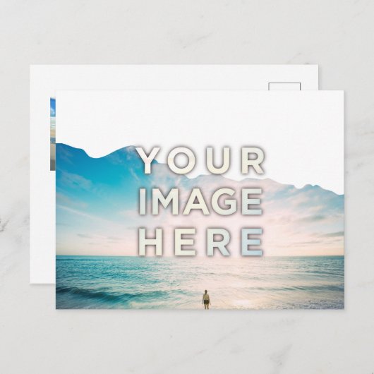 Personalized Custom 2 Photo torn paper Briefkaart (Voorkant / Achterkant)