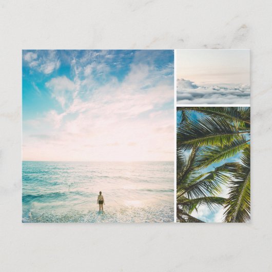 Personalized Custom 3 Photo Briefkaart (Voorkant)