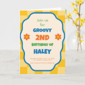 Personalized Custom Birthday Invitation for Kids  Kaart (Gele Bloem)