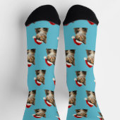 Personalized Custom Calico Kitty Cat Christmas Sokken (Top)