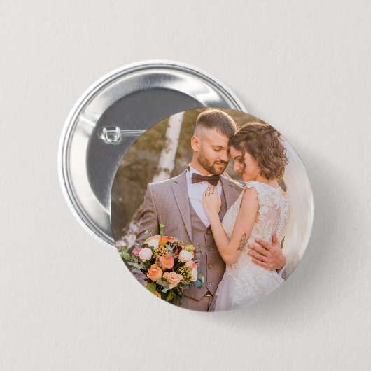 Personalized Custom Couple Photo Ronde Button 5,7 Cm (Voorkant /achterkant)