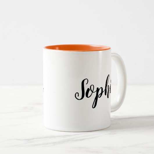 Personalized custom customized gifts tweekleurige koffiemok (Voorkant rechts)