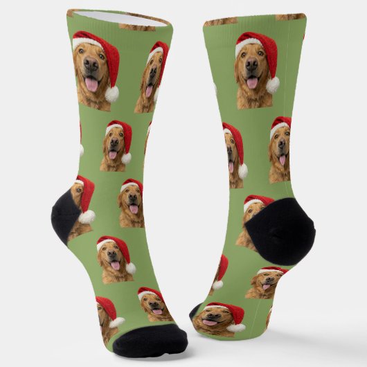 Personalized Custom Golden Retriever Christmas Sokken (Gebogen)