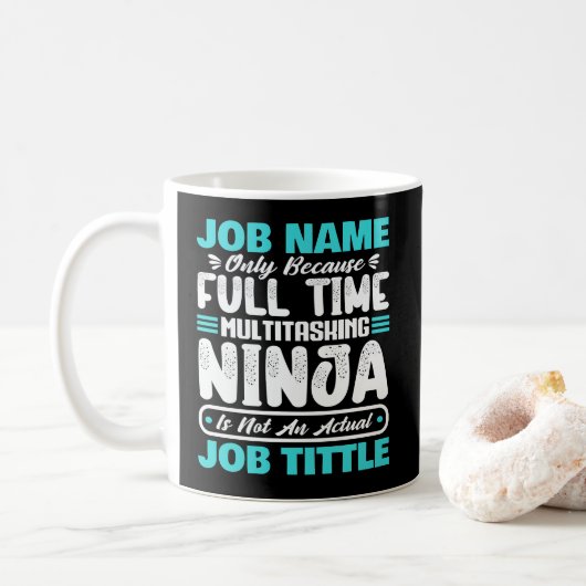 Personalized Custom Job Title Multitasker Worker Koffiemok (Met donut)