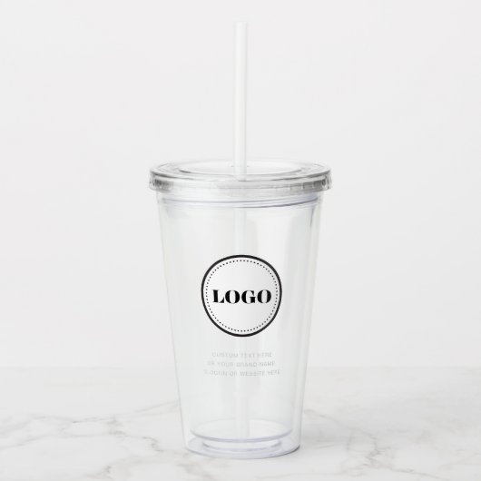 Personalized Custom Logo with Straw No Minimum Acryl Drinkbeker (Voorkant)