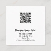 Personalized Custom Minimalist Modern QR Code Logo Vierkante Visitekaartje (Achterkant)