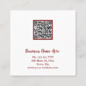 Personalized Custom Minimalist Modern QR Code Logo Vierkante Visitekaartje (Achterkant)