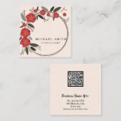 Personalized Custom Minimalist Modern QR Code Logo Vierkante Visitekaartje (Voorkant / Achterkant)