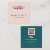 Personalized Custom Minimalist Modern QR Code Logo Vierkante Visitekaartje (Voorkant / Achterkant)