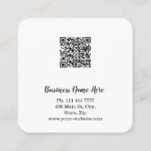 Personalized Custom Minimalist Modern QR Code Logo Vierkante Visitekaartje (Achterkant)