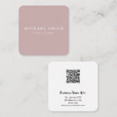 Personalized Custom Minimalist Modern QR Code Logo Vierkante Visitekaartje (Voorkant / Achterkant)