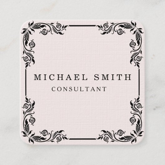 Personalized Custom Minimalist Modern QR Code Logo Vierkante Visitekaartje (Voorkant)