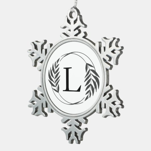 Personalized Custom Monogram Gift Tin Sneeuwvlok Ornament (Rechts)