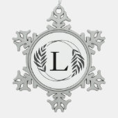 Personalized Custom Monogram Gift Tin Sneeuwvlok Ornament (Voorkant)