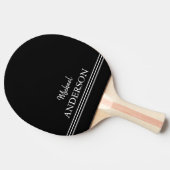 Personalized Custom monogram on black Tafeltennisbatje (Zijkant)