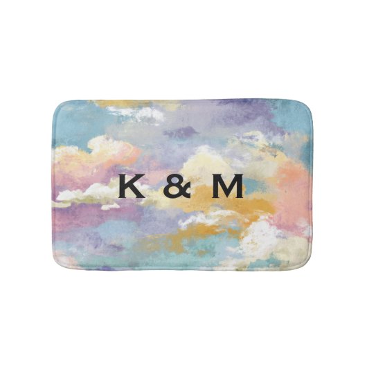 Personalized Custom Monogrammed Colorful  Badmat (Voorkant)