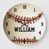 Personalized Custom Name Baseball Large Clock Grote Klok (Voorkant)