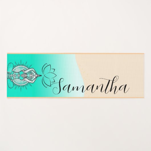 Personalized Custom Name boho meditation  Yogamat (Voorkant (horizontaal))