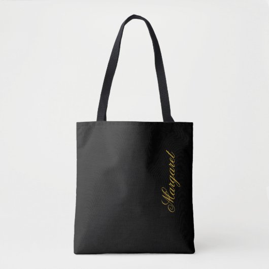 Personalized Custom Name Designer Black Tote Bag (Voorkant)