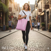 Personalized Custom Name Designer Light Pink Tote Bag