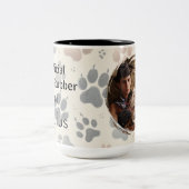 Personalized Custom Name Dog Love Tweekleurige Koffiemok (Center)