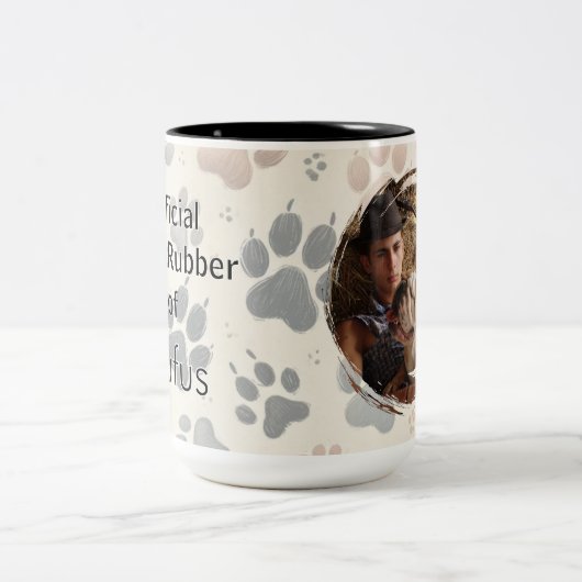 Personalized Custom Name Dog Love Tweekleurige Koffiemok (Center)