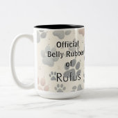 Personalized Custom Name Dog Love Tweekleurige Koffiemok (Links)