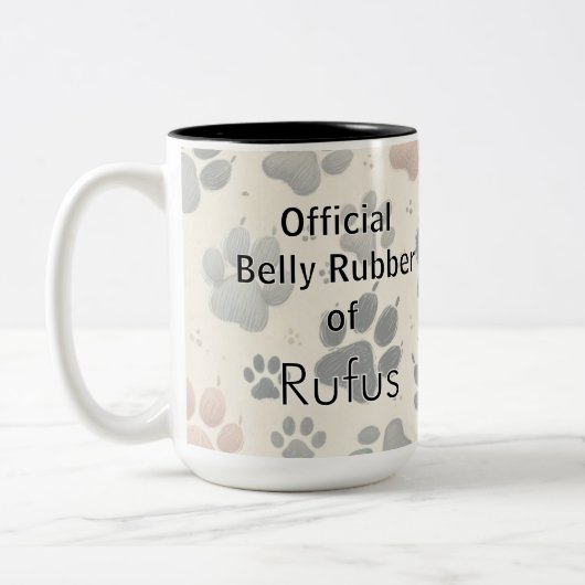 Personalized Custom Name Dog Love Tweekleurige Koffiemok (Links)