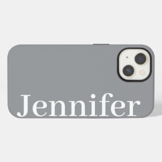 Personalized Custom Name Simple Elegant Dark Grey  iPhone 13 Hoesje