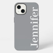 Personalized Custom Name Simple Elegant Dark Grey  iPhone Hoesje (Achterkant)