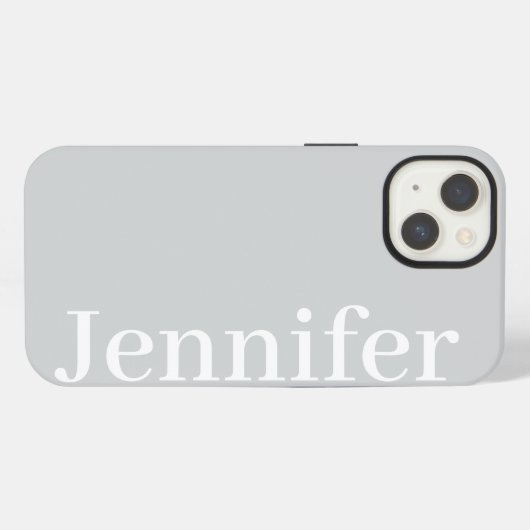 Personalized Custom Name Simple Elegant Light Grey iPhone Hoesje (Achterkant horizontaal)