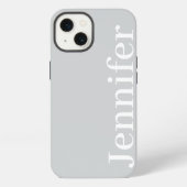 Personalized Custom Name Simple Elegant Light Grey iPhone Hoesje (Achterkant)