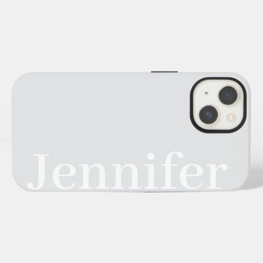 Personalized Custom Name Simple Elegant Light Grey iPhone Hoesje (Achterkant horizontaal)
