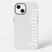Personalized Custom Name Simple Elegant Light Grey iPhone Hoesje (Achterkant)