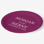 Personalized Custom Name Stylish Minimal Wedding Papieren Bordje (Gekanteld)