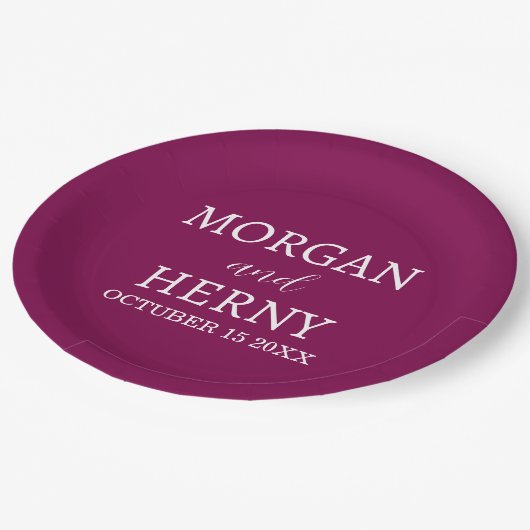 Personalized Custom Name Stylish Minimal Wedding Papieren Bordje (Gekanteld)